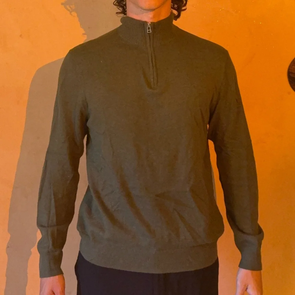 Bonobos Olive Green Half-Zip Pullover Sweater